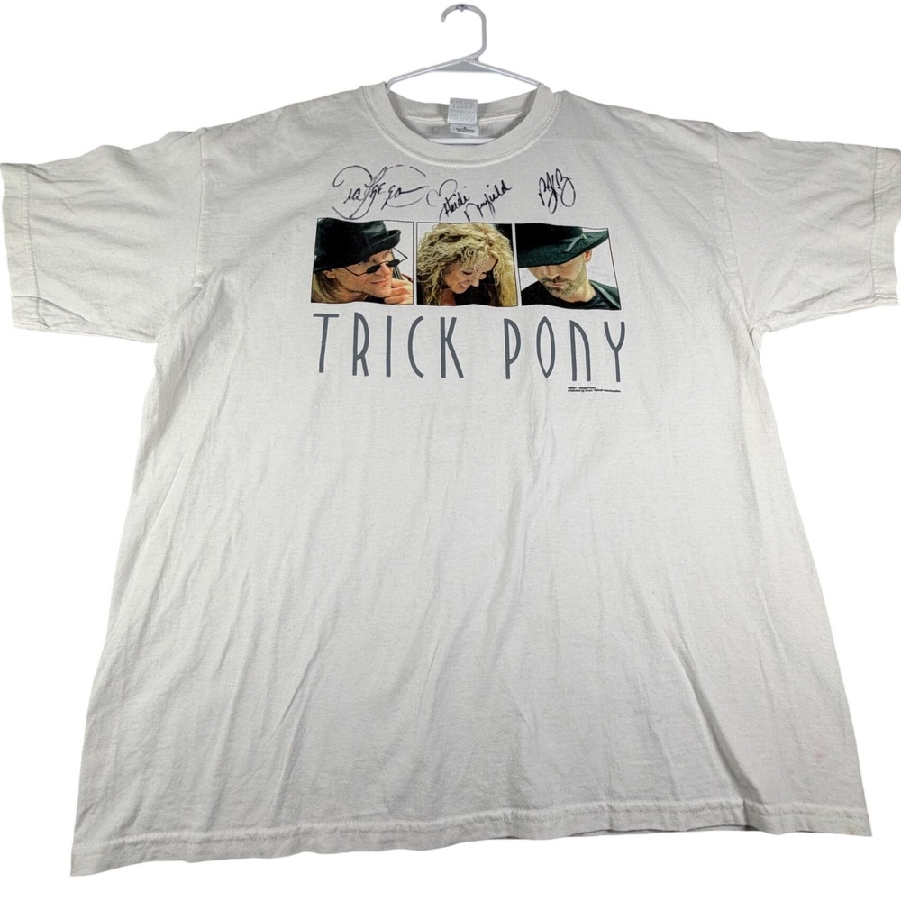 Vintage Trick Pony 2001 Tour T-Shirt Mens XL White